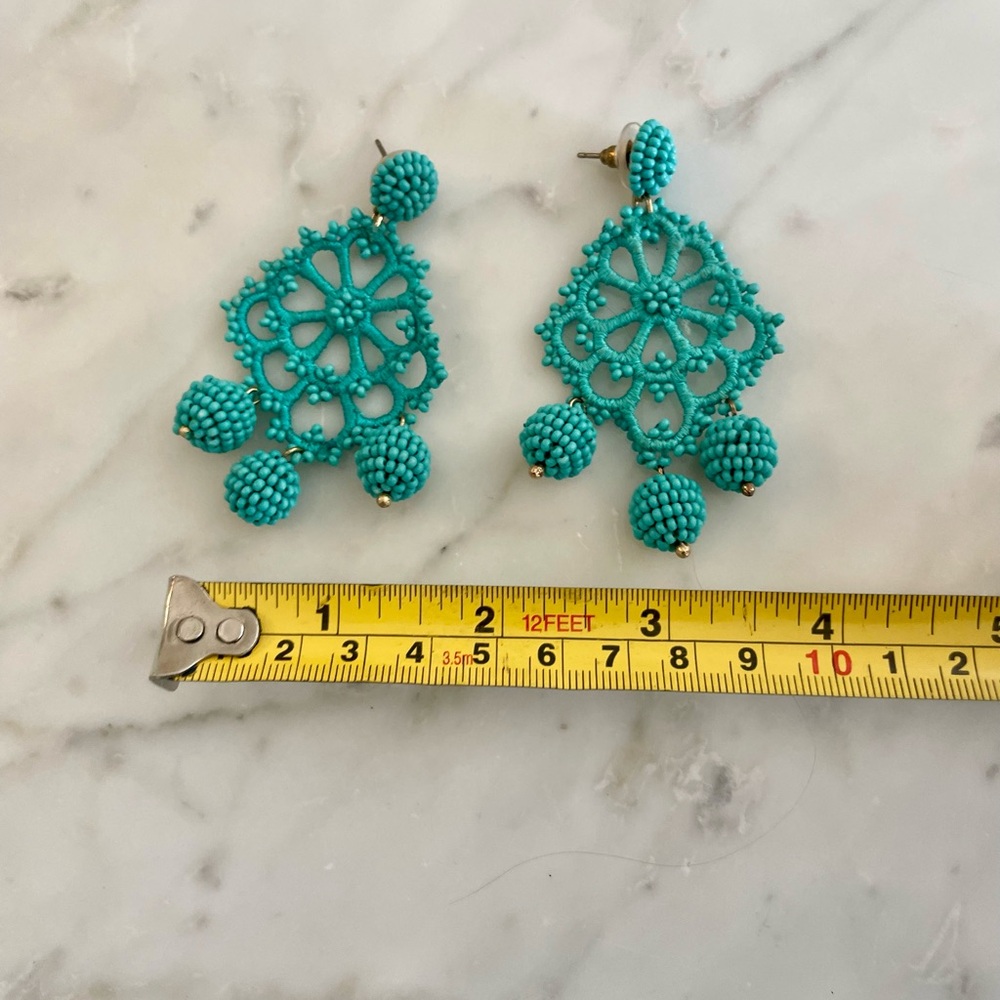 J. Crew Turquoise Statement Earrings - image 3